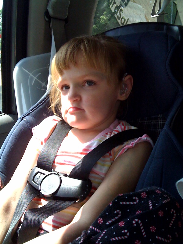 Lauren wearing her hearing aids